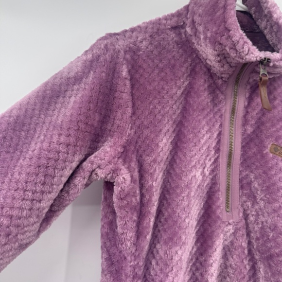 Columbia Sweater Women Medium Purple Fleece 1/2 Zip Pullover Cozy Turtle Neck - Picture 3 of 11